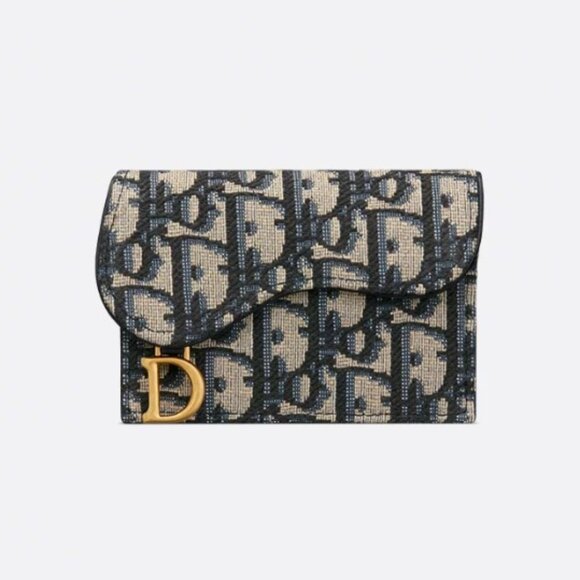 Dior Blue and Beige Key & Card Holder - Picture 1 of 7